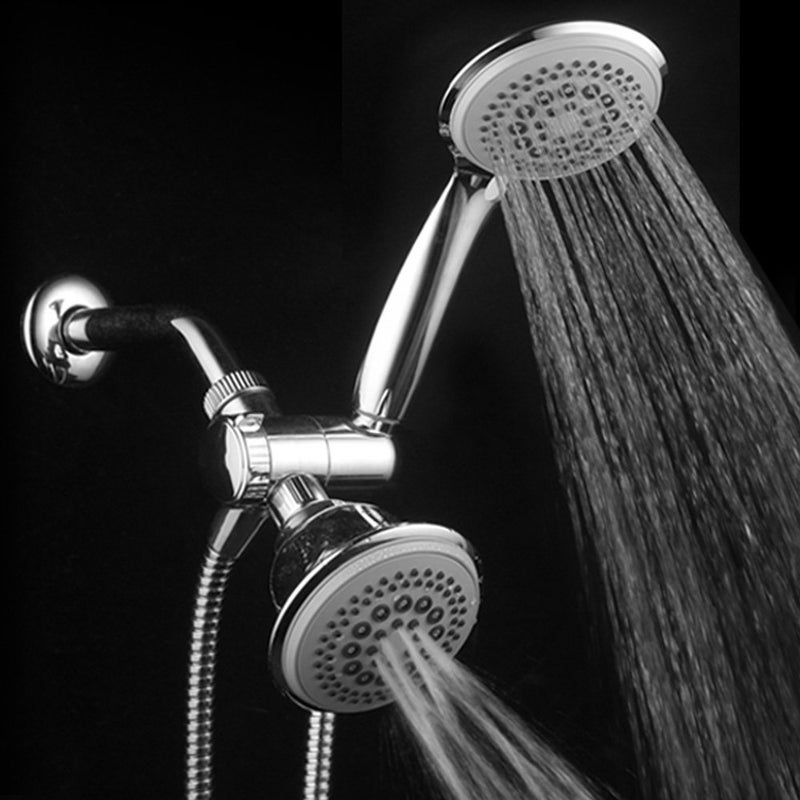 Dream Spa DreamSpa 36-setting 3-way Shower Head â€“ Removable Shower Wand and Fixed Shower Combination â€“ 5-foot Flexible Steel Hose, Tool-Free Installation, Gray Face, Chrome Finish - Image 3